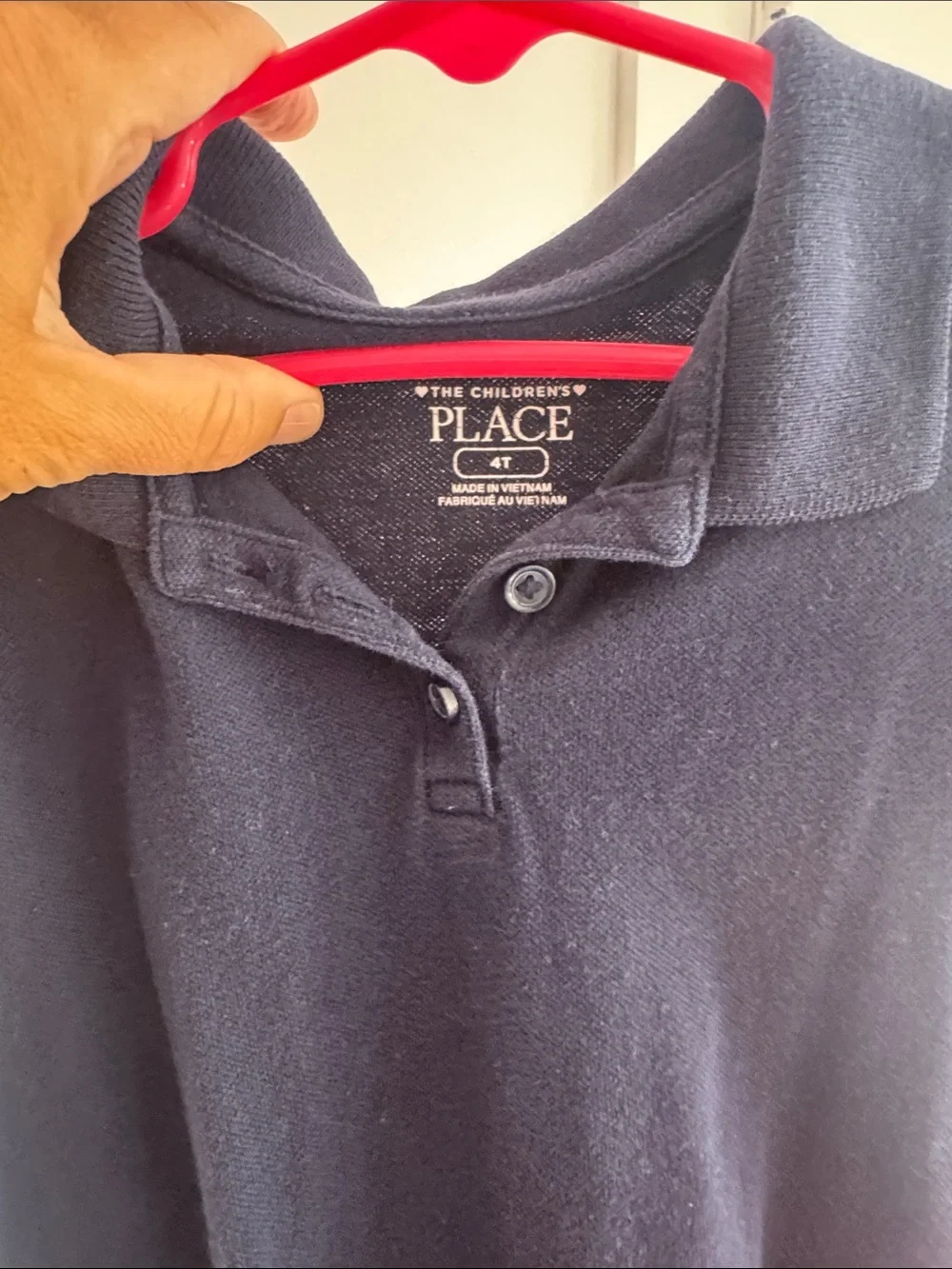 The Children's Place Black Polo Dress with Short Sleeves- Uniform